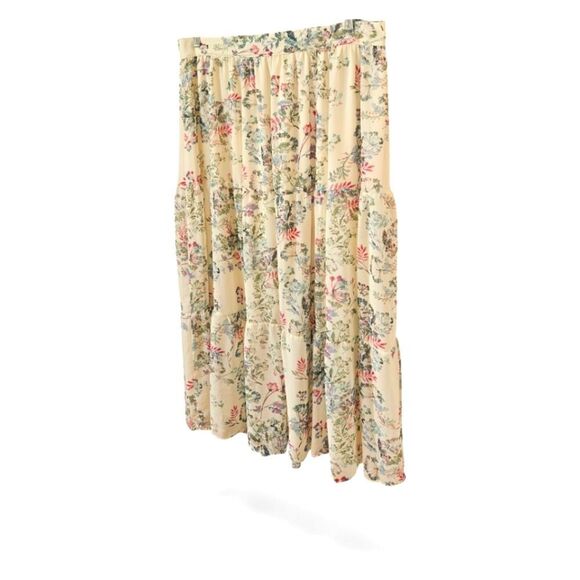 VINCE CAMUTO Plus Size Dandelion Floral Tiered Lined Maxi Skirt 1X - Picture 4 of 16